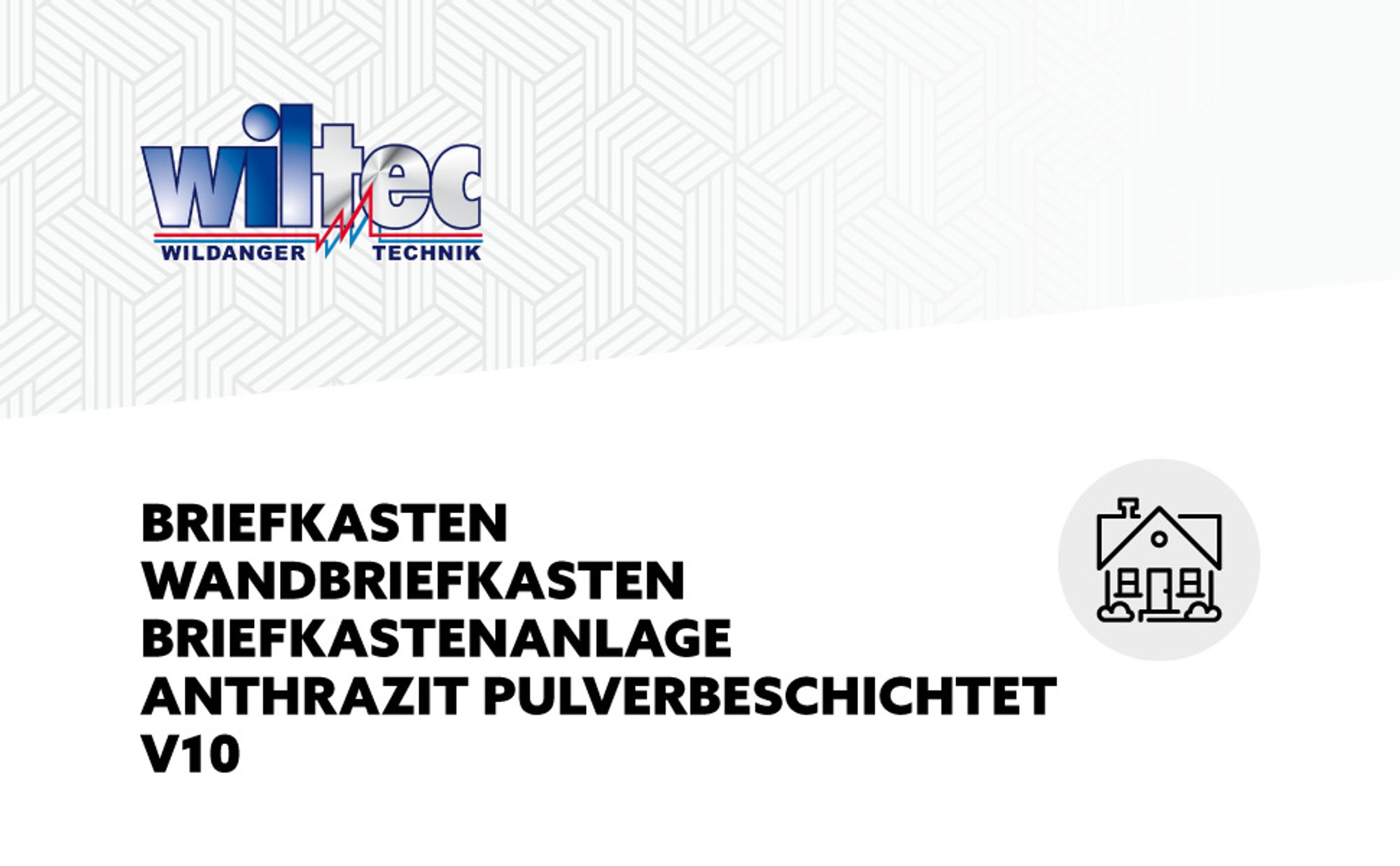 Wiltec Briefkasten anthrazit V10 Postkasten mit Namensschild, großem Briefschlitz und 2 Schlüsseln Wandbriefkasten aus pulverbeschichtetem Stahl