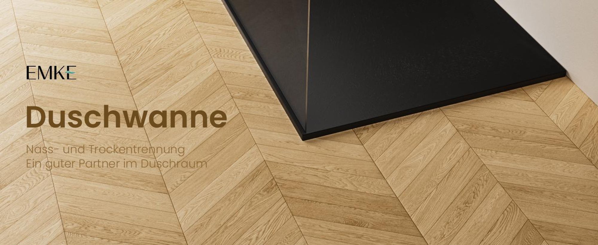 EMKE Duschwanne 120x90cm Flach Rechteckig Anti-Rutsch Zuschneidbare SMC Duschtasse Schwarz