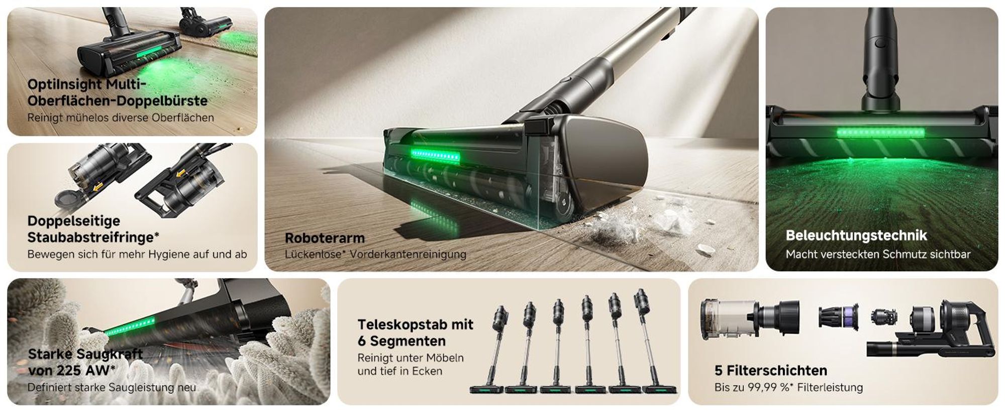 MOVA G70 Complete – Kabelloser Stielstaubsauger mit Roboterarm, starke Leistung und kontinuierliche Reinigung