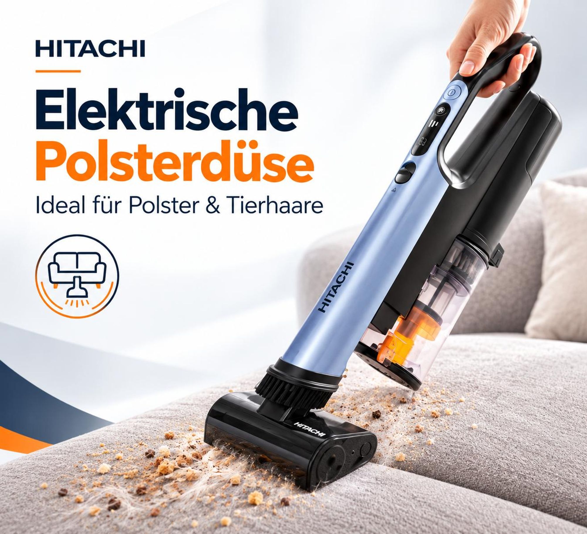HITACHI PV-XH 4 PL AR 2in1 Akku-Handstaubsauger (50 Min. Laufzeit, LED, HEPA, inkl. Standfuß mit integrierter Ladestation & Zubehörhalterung)