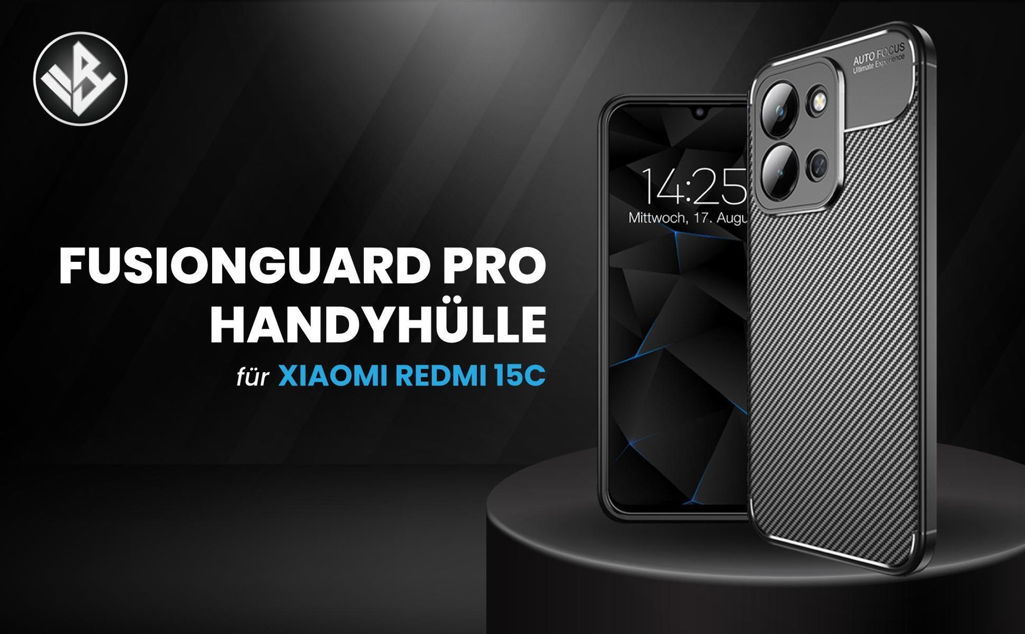 Schwarze ergonomische Schutzhülle für das Xiaomi Redmi 15C