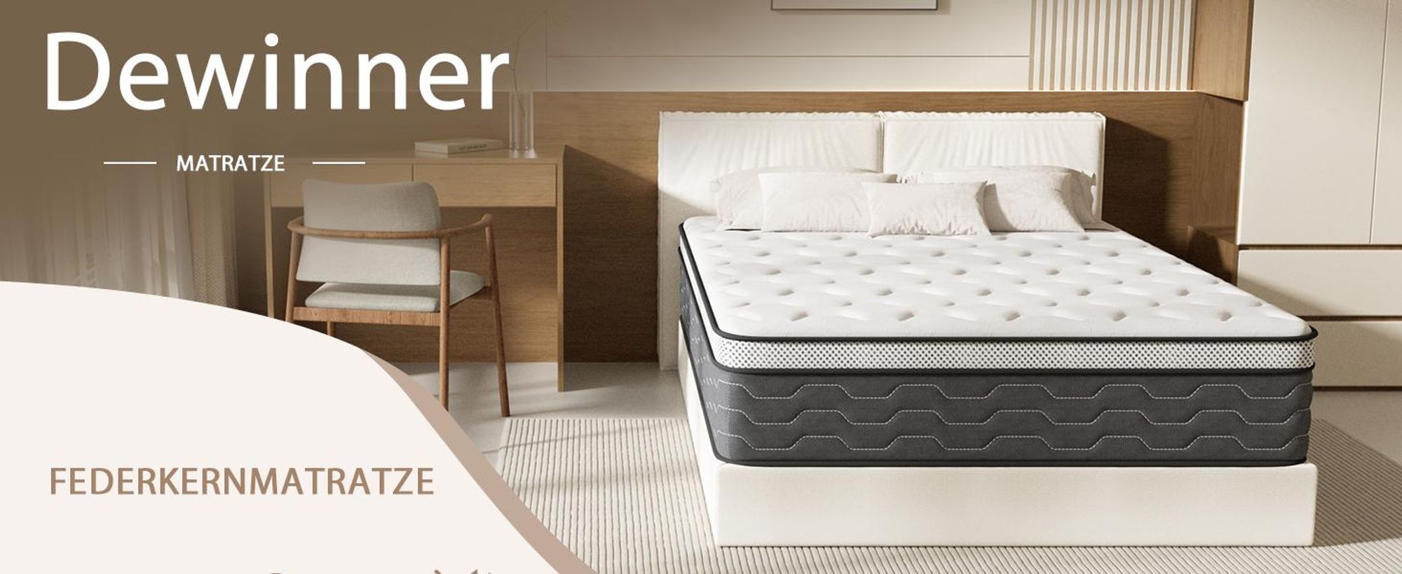 DEWINNER Matratze, 90 x 190 cm, Taschenfederkernmatratze und Memory-Schaum, ergonomisch, atmungsaktiv, ultraweicher Komfort, Dicke 30 cm