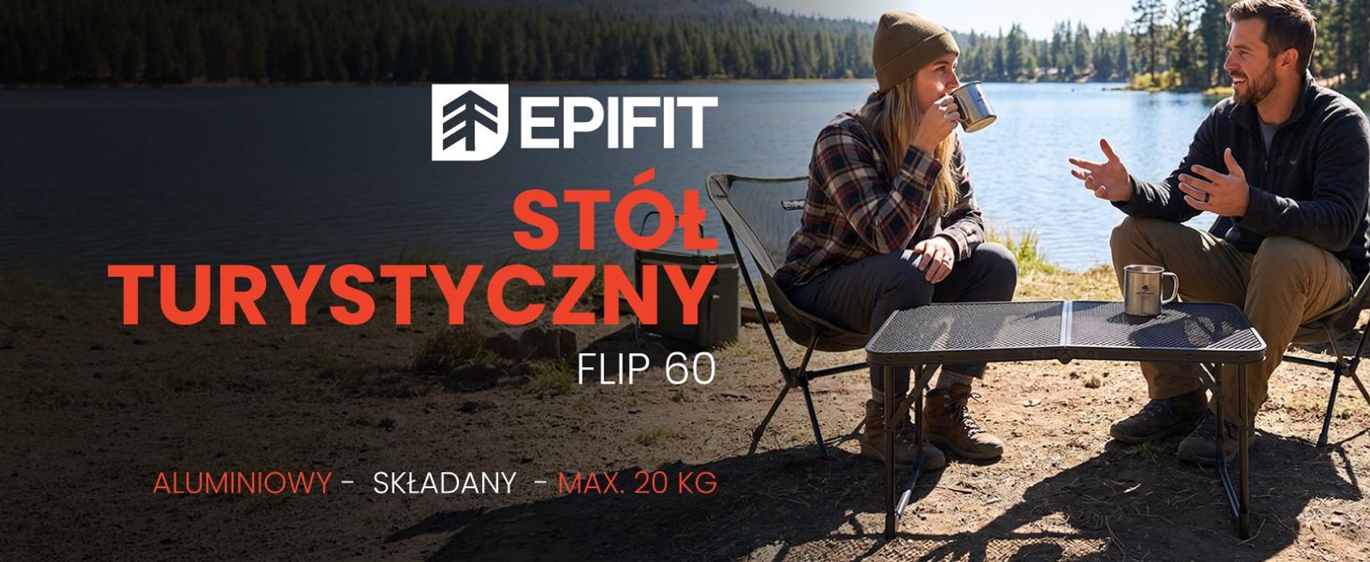 Elegancki aluminiowy stolik turystyczny ogrodowy z walizką w kolorze czarnym