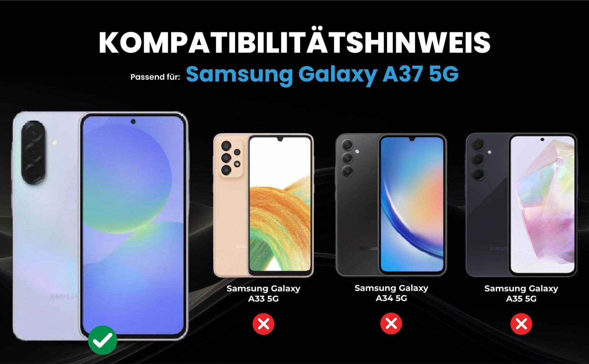 Kompatibilitätshinweise Hülle für Samsung Galaxy A37 5G