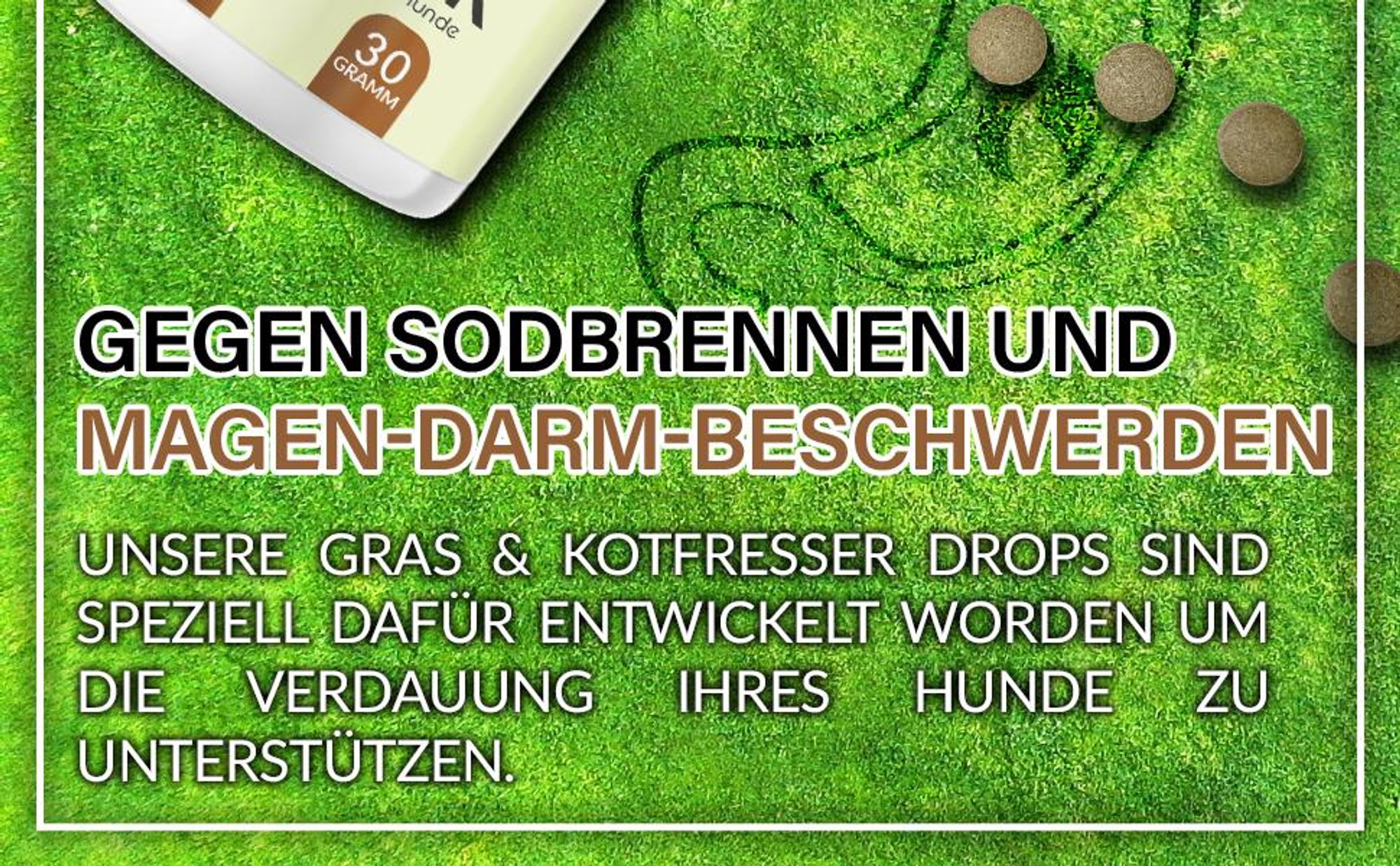 Hello Animal Gras- und Kotfresser Leckerlis für Hunde – Für eine bessere Verdauung und einen gesunden Magen-Darm-Trakt – Wurmkur – Verdauungs Leckerli