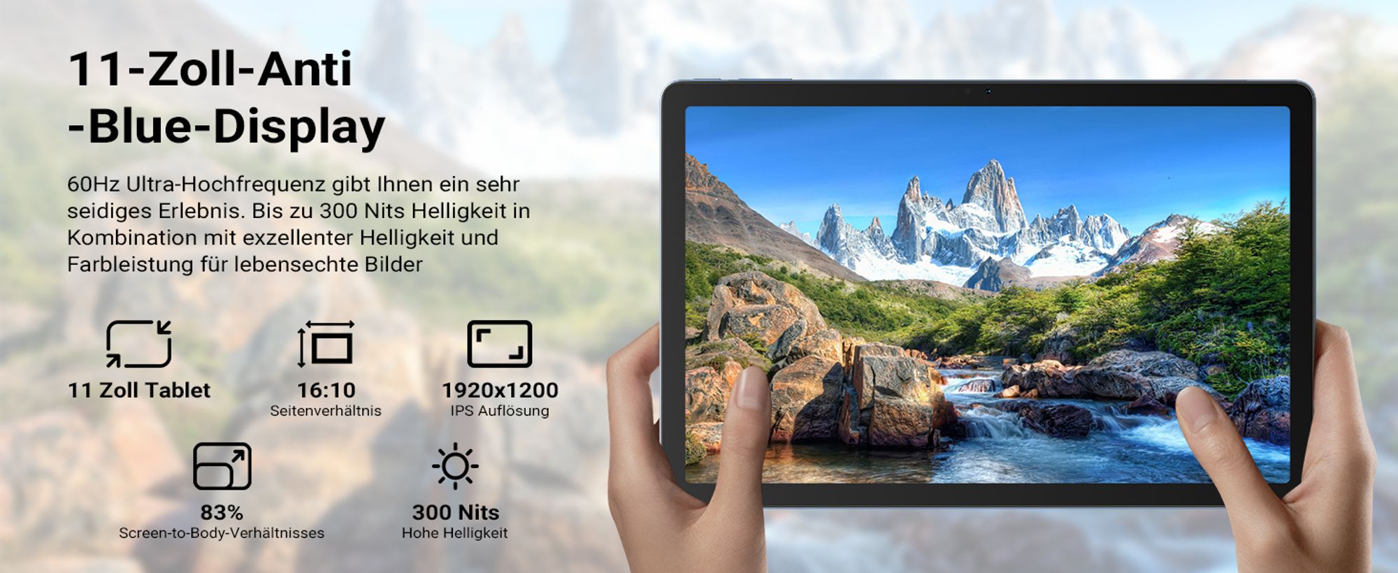 Blackview Tab 16 Pro, 4G LTE+5G Wifi, 16GB+256GB (1TB TF), 11 Zoll, FHD, Octa-Core, 7700mAh, 8MP+13MP, Gemini AI, mit Hülle, Stift, Android 14 Tablet