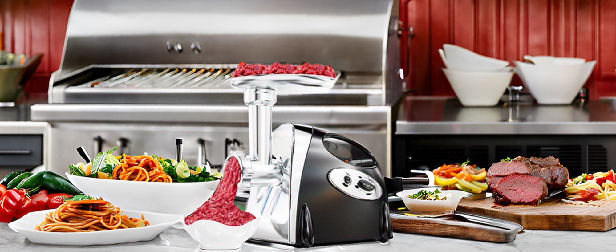 2800W Elektrischer Fleischwolf, 3in1 Multi Küchenmaschine,Super-intelligenter Wärmeschutz,Wurstmaschine mit 3 Lochscheiben, 4 Kegel-Klingen, Schwarz