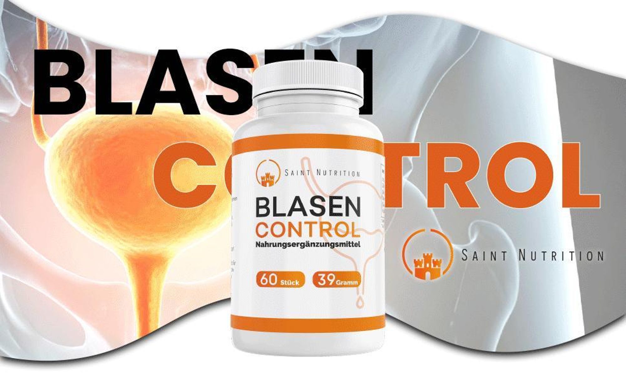Saint Nutrition® Blasen Control Kapseln - Stärkung der Blasenfunktion – bei Inkontinenz & schwacher Blase – gegen Blasenbeschwerden & Reizblase