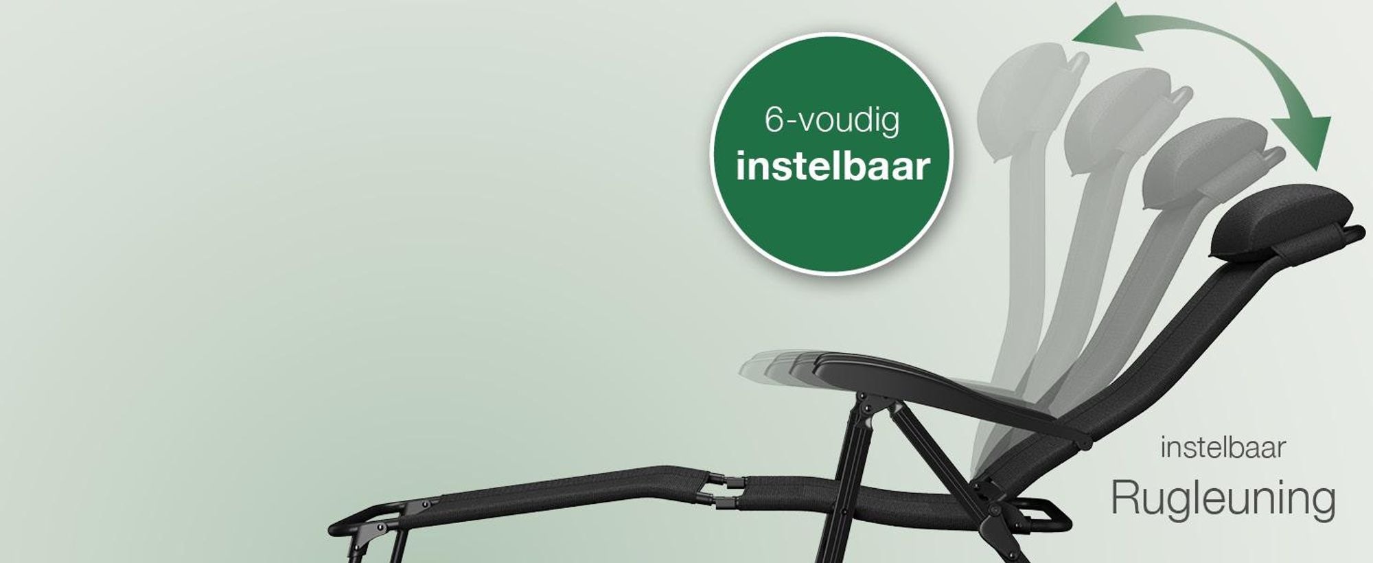 ELONEO Opvouwbare campingstoel met afneembare voetsteun, inklapbare stoel van aluminium, inklapbare tuinstoel, ligstoel met verstelbare rugleuning, zwarte campingstoel