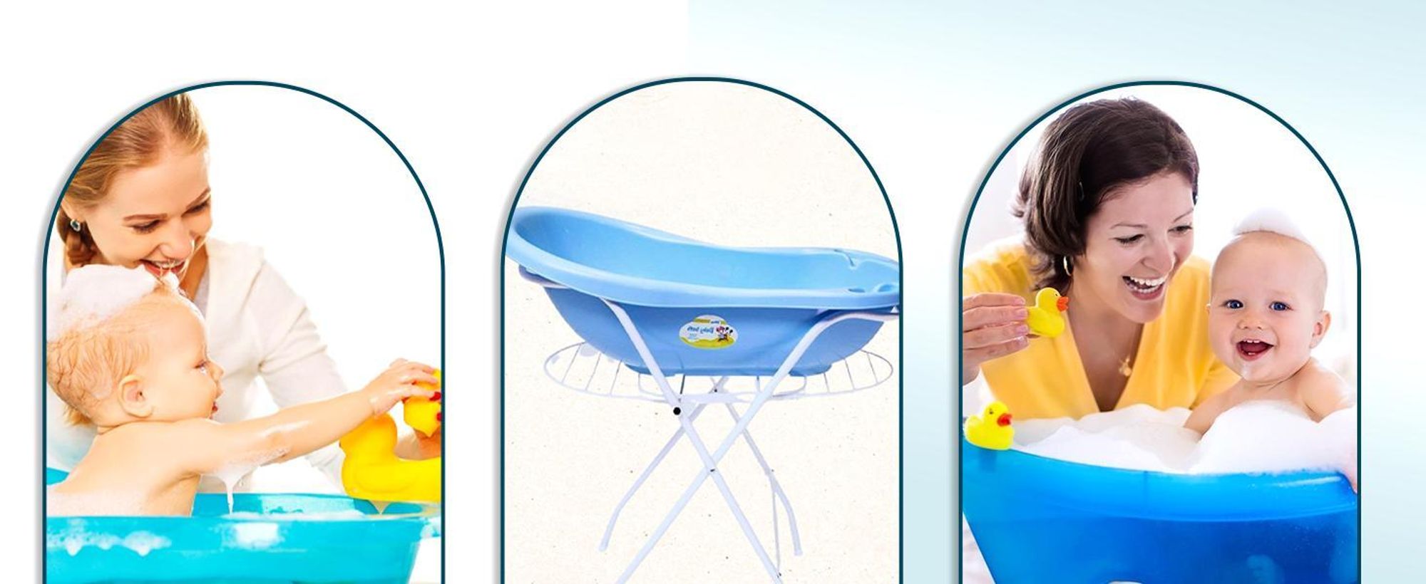Best For Kids Universal-Babybadewannenständer 84 cm | Babybadewanne mit Ständer und Ablagefläche | Babybadewannenhalter mit stabilen Klappfüßen