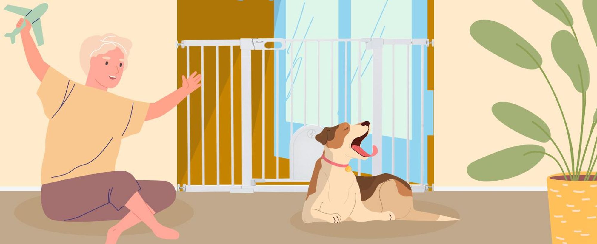 PawHut Hunde Absperrgitter Schutzgitter Türschutzgitter Metall ABS Weiß
