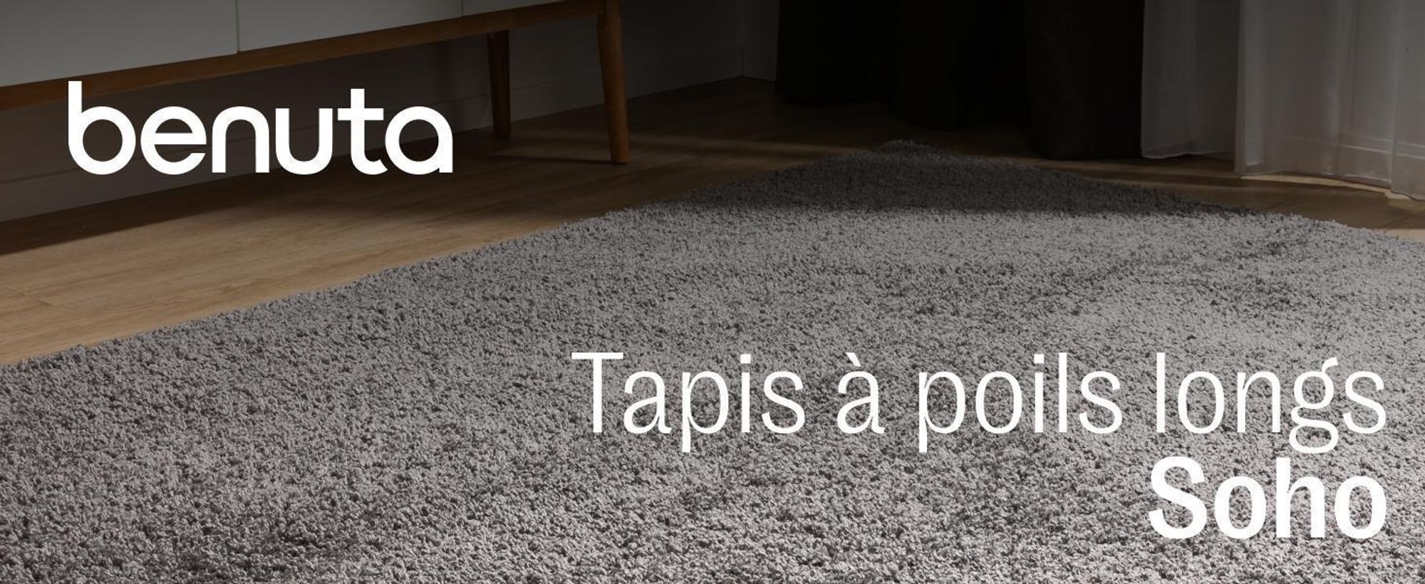 benuta tapis de salon Soho Noir 200x290 cm tapis à poils longs tapis de salon rectangulaire antidérapant doux peluche shaggy moelleux
