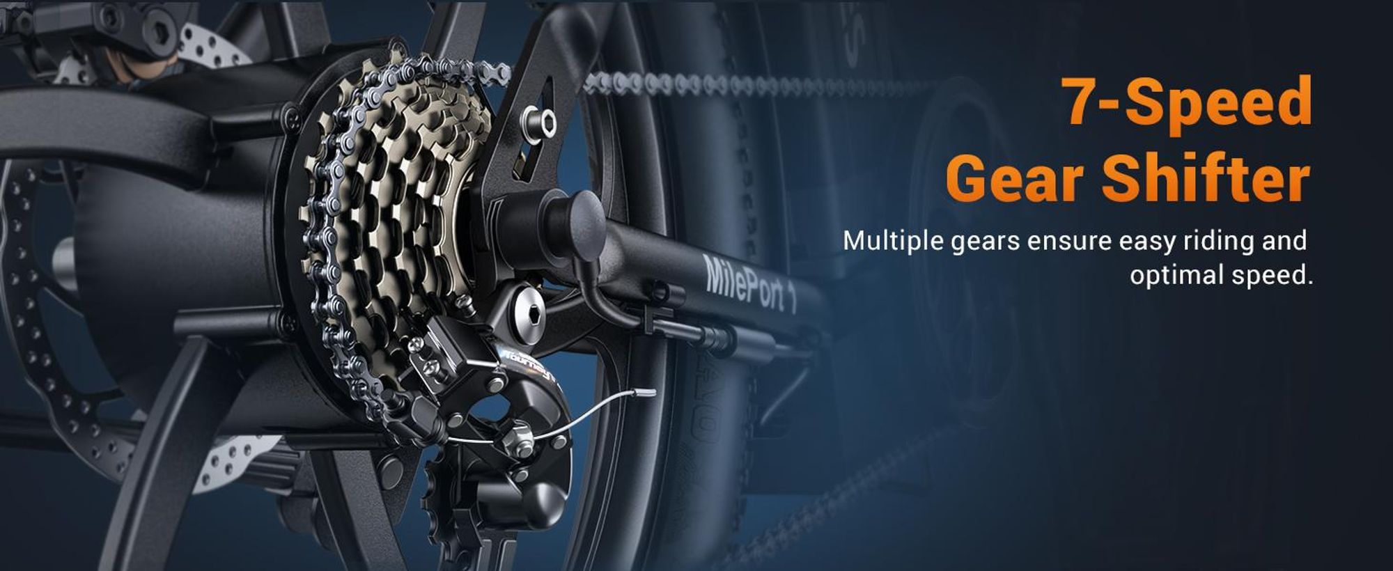 HillMiles E Bike, E-bike skladací bicykel s 36V 13Ah batériou do 80-100km, 20 * 3,0 palca, 7-rýchlostný SHIMANO, 250W motor a 25km/h MilePort 1