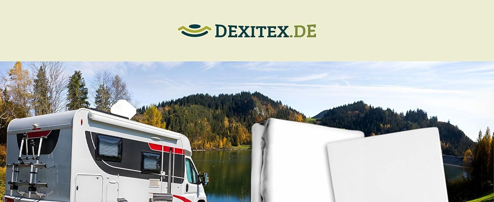Wohnmobil in der Natur mit Spannbettlaken und Matratzenschoner