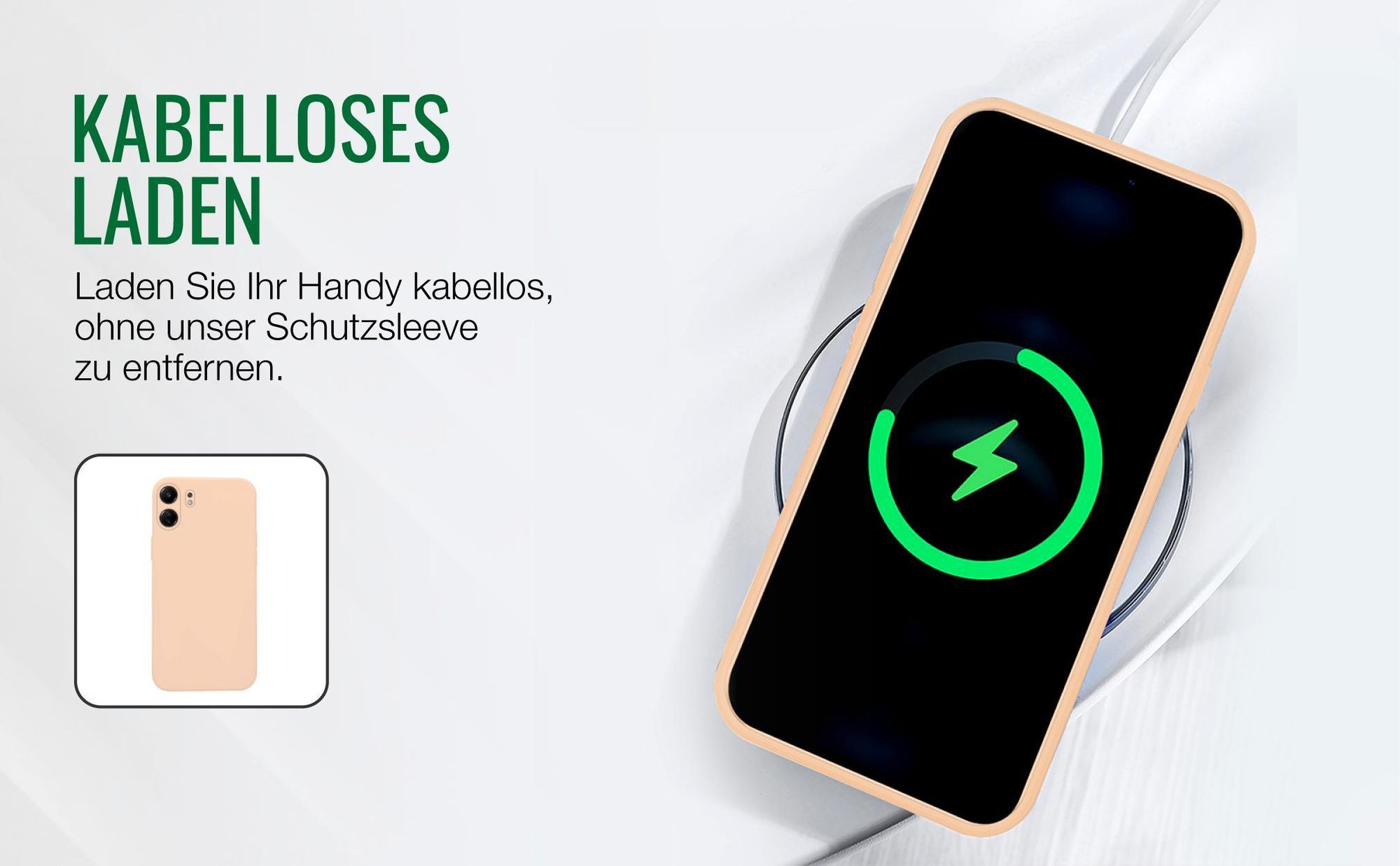 Kabelloses Laden mit Handysleeve in Rosa für Xiaomi Redmi 13C möglich
