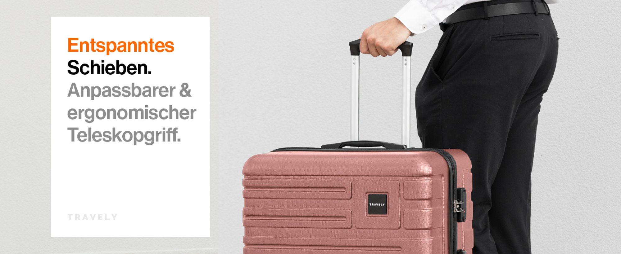 Travely Polycarbonat Koffer Groß 67cm L - 60L Innenvolumen - sehr robuster Hartschalen Koffer mit sanften Rollen & TSA Schloss, Reisekoffer, Koffer & Trolleys, Reisekoffer mit Rollen