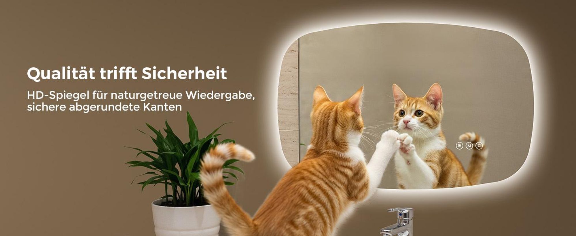 S'AFIELINA 95×60 cm Wandspiegel LED – Badspiegel mit Beleuchtung, HD-Glas , dimmbar, 3-farbige LED, Anti-Beschlag, horizontal & vertikal aufhängbar