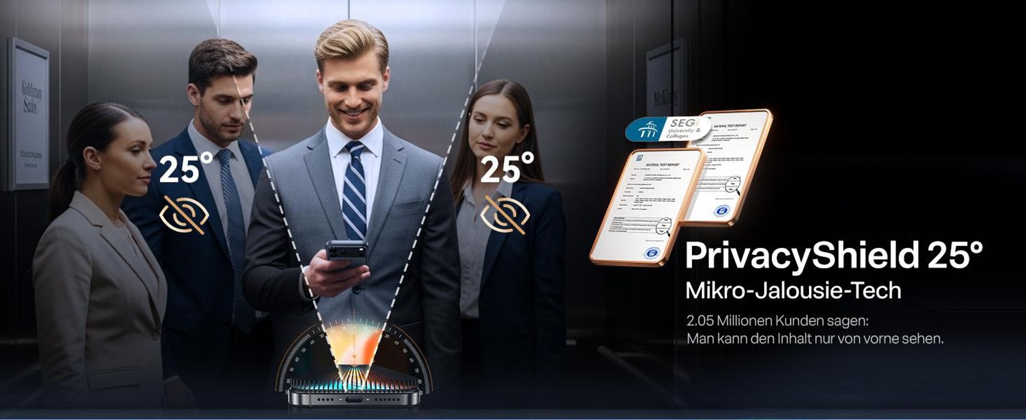 TORRAS für iPhone 17 Pro Max für Panzerglas Sichtschutz 9H Stoßfest Schutzfolie Anti-Spy Anti-Fingerabdruck 0 Blasen Folie Einfache Montage