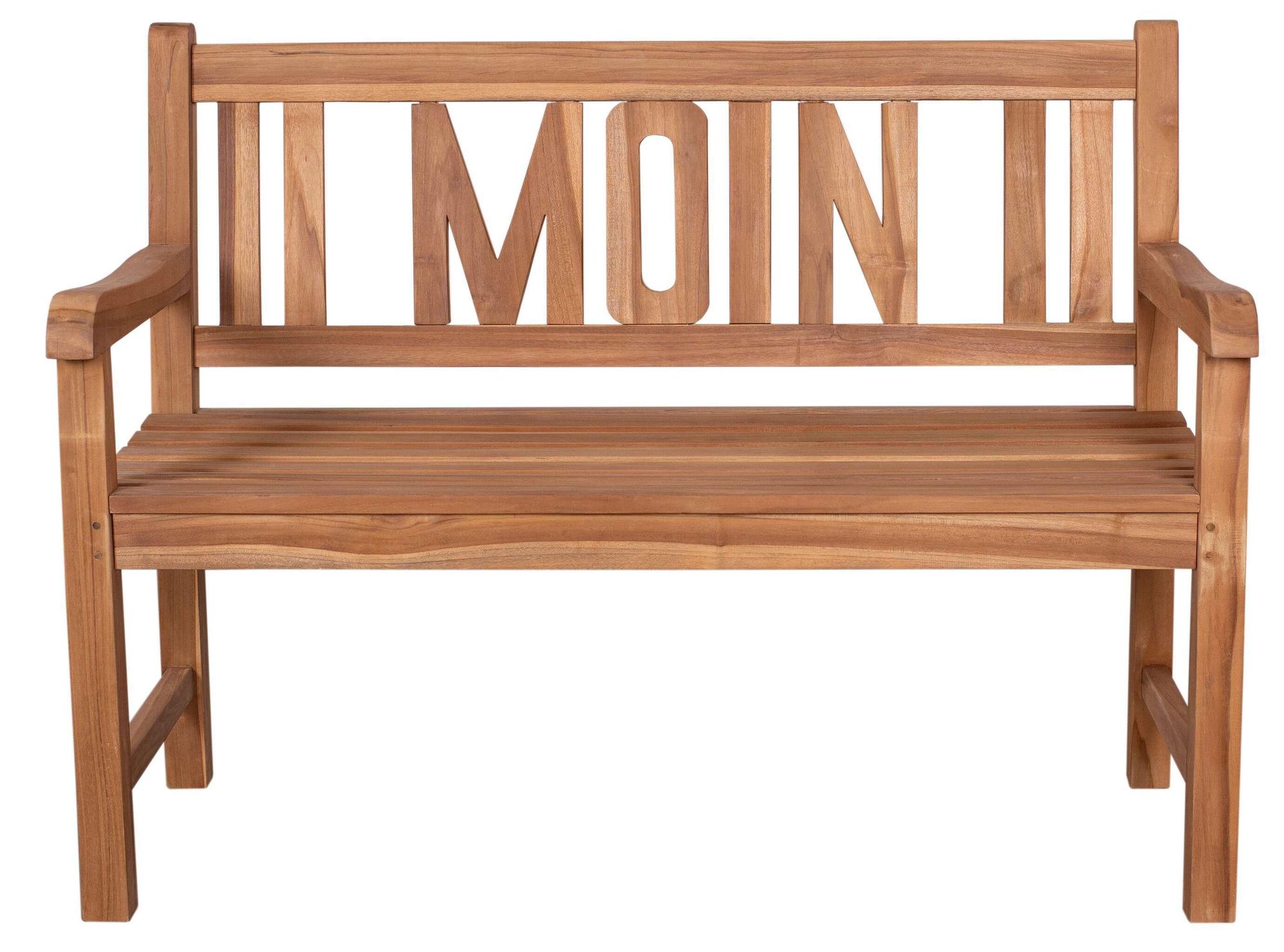 Gartenbank Teak Sitzbank 120cm mit Motiv Herz