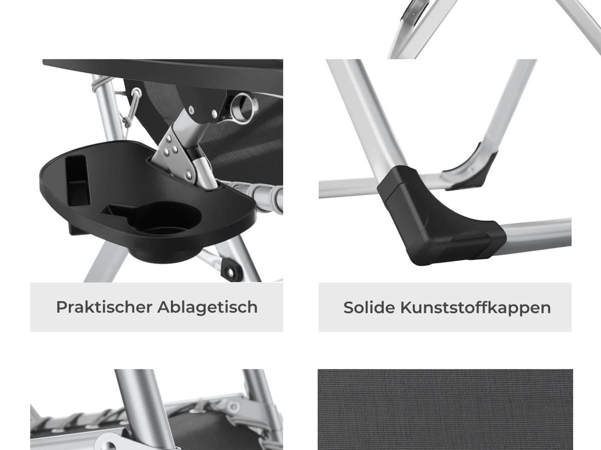 tectake® Sonnenliege Cloud klappbar, stufenlos verstellbar