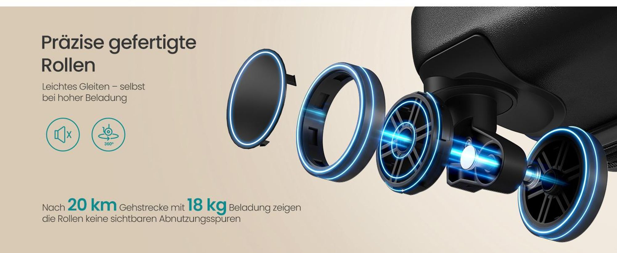 SONGMICS Koffer, Hartschalenkoffer mit TSA-Schloss und Koffergurt, erweiterbar, XL, 75 cm, für Urlaub, 4 Rollen, schwarz