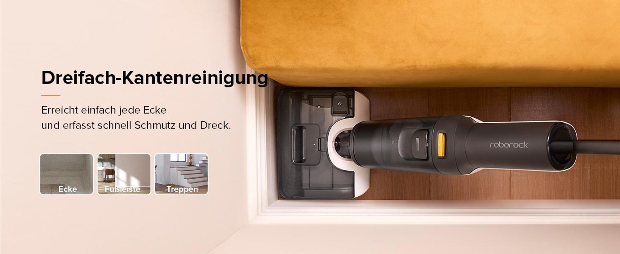 Roborock F25 LT Nass-Trocken-Sauger 20000 Pa, 90°C Hochtemperatur-Selbstreinigung & und schnelle Heißlufttrocknung, 180° flachliegende