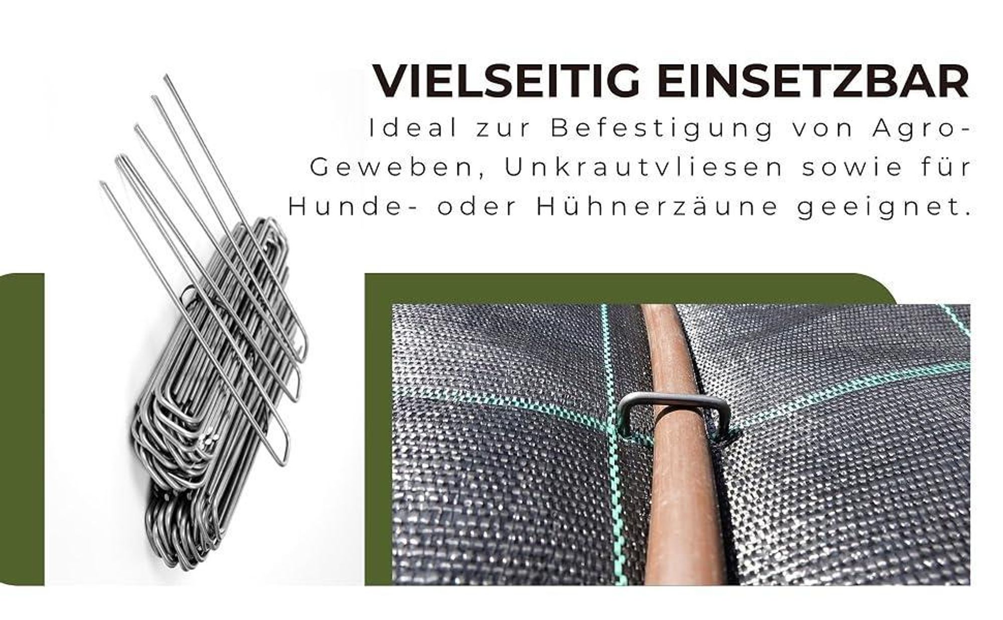 100 x Bodenanker 150 mm x 30 mm Ø 4 mm Erdanker Unkrautvlies Gartenvlies Zeltanker Heringe