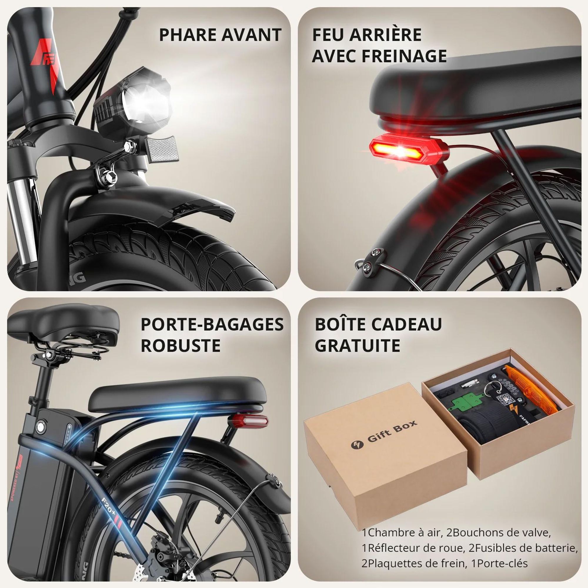 Vélo Électrique FAFREES F20+ - Moteur 250W Batterie 36V20Ah Pneus De 20 Pouces Frein à Disque Mécanique - Noir