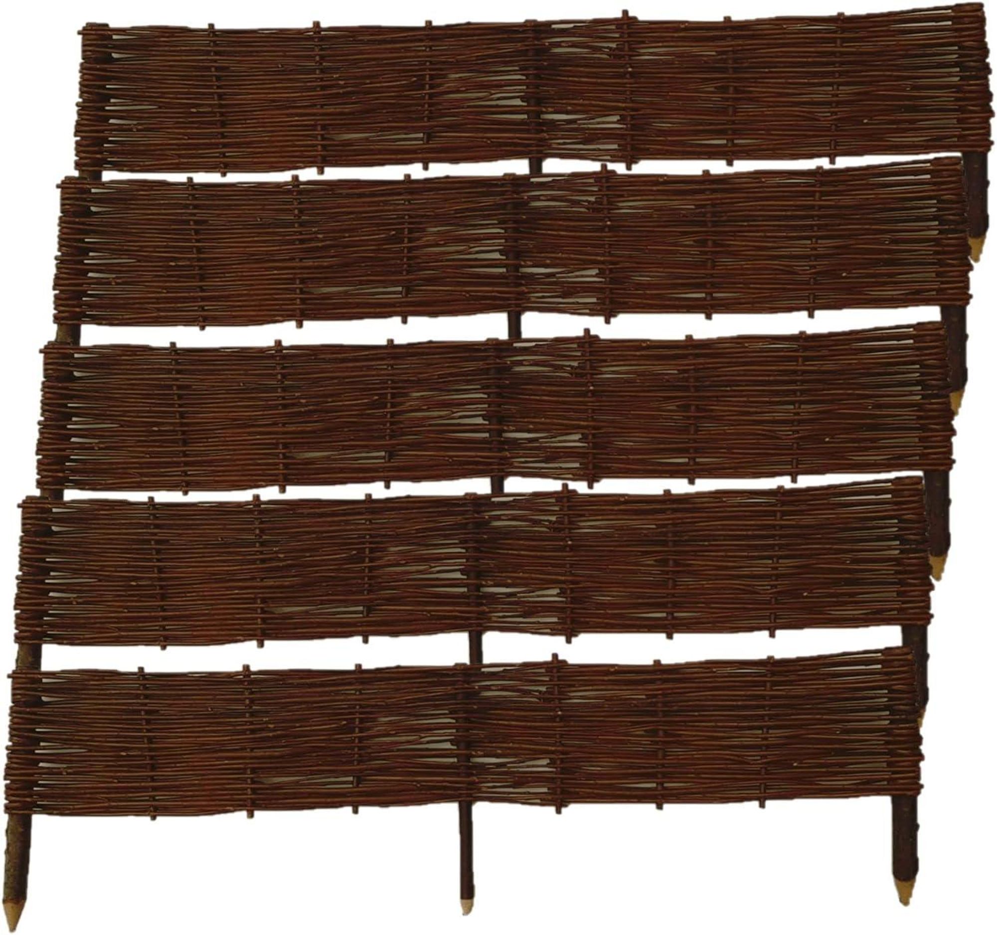 Ogrodzenia Wiklinowe Palisada Wiklinowa Zestaw 10 sztuk 120x20 cm, Rabatka Ogrodowa, Obrzeże Trawnika, Naturalny Płotek Wiklinowy, Ręcznie Robiony