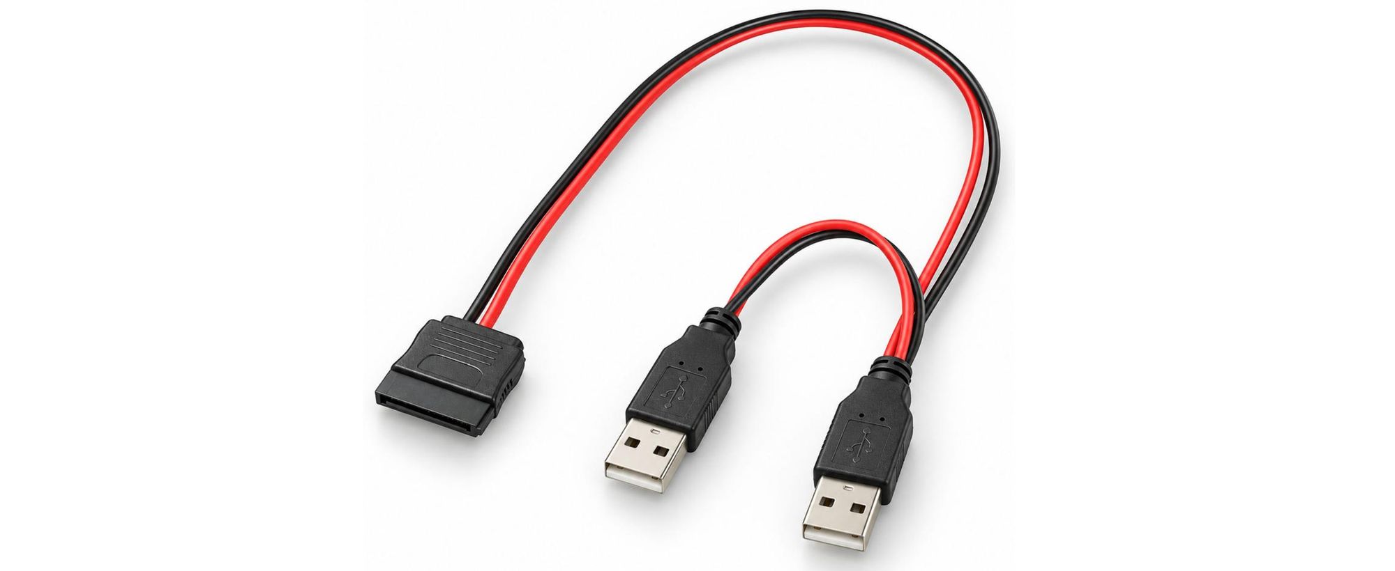 D59 USB-A zu SATA 15-Pin Stromkabel Adapter für 2,5 Zoll SSD HDD Festplatte, USB Stecker auf SATA Stromanschluss für PC Notebook Festplatten