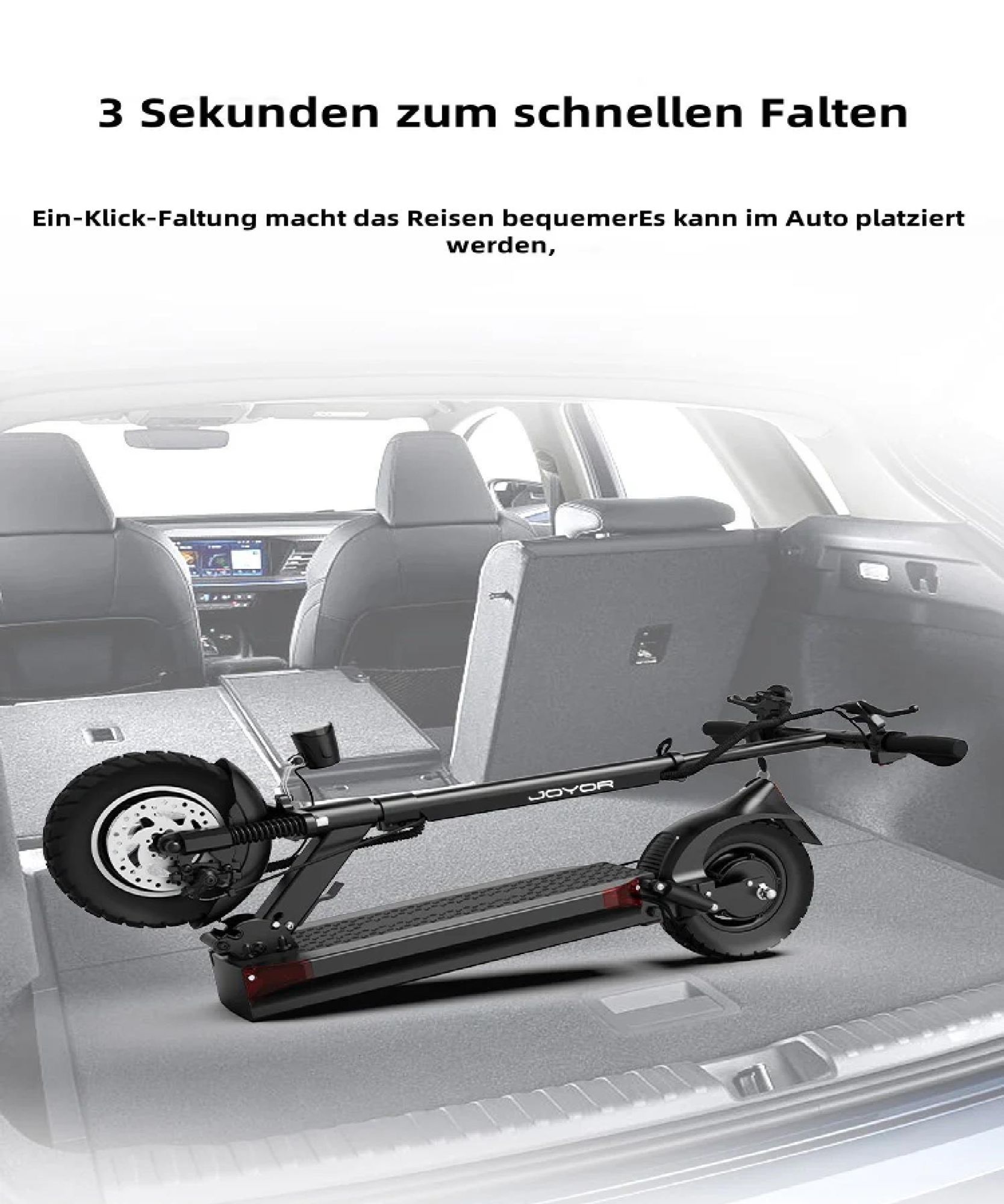 Elektroroller JOYOR Y6-S - 48V18AH Batterie 60KM Reichweite Scheibenbremsen - Schwarz