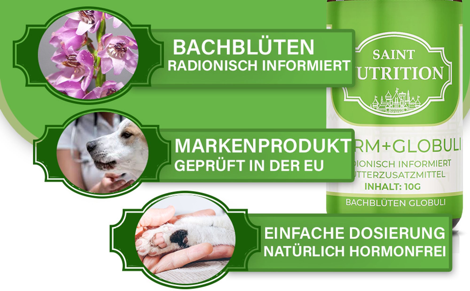 Saint Nutrition® Wurm Kügelchen - Wurmmittel Hund - entwurmen für Hunde - mit natürlichen Inhaltsstoffen - Wurmkur - für Hunde und Katzen