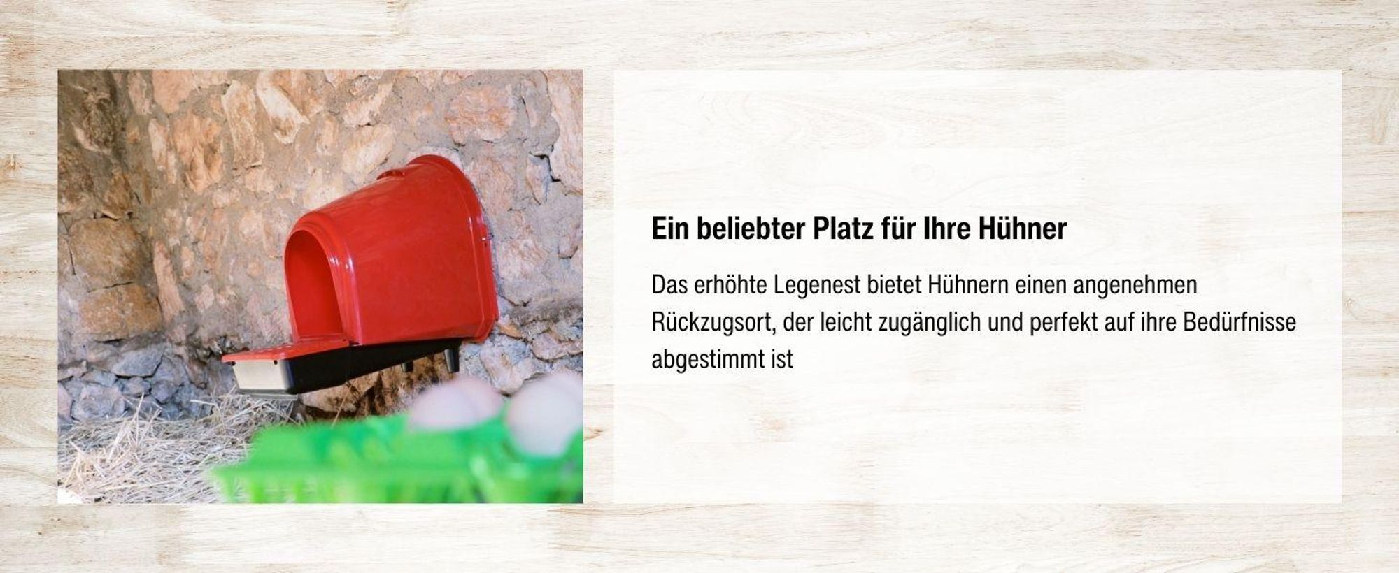 horizont Legenest mit Eiablage, Hühnernest aus Kunststoff, Abrollnest für bis zu 6 Hühner, zur Wandmontage