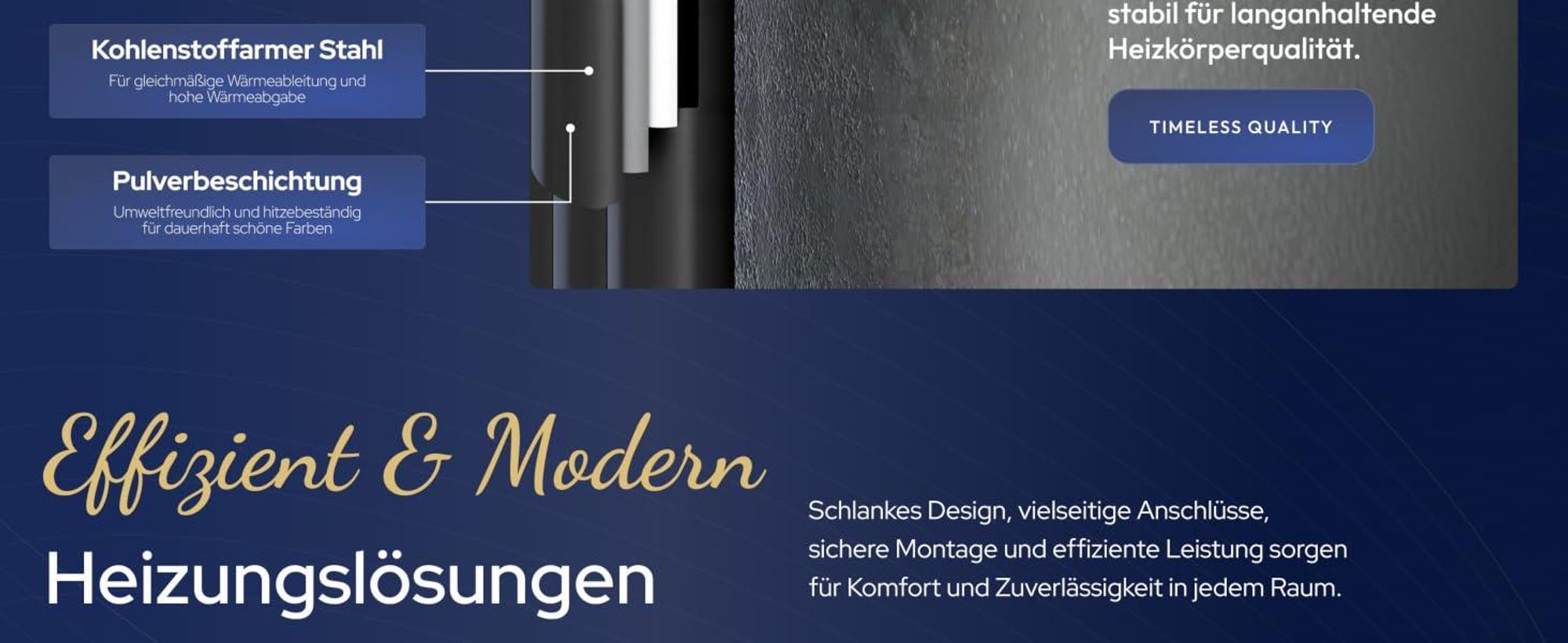 VILSTEIN Design Heizkörper Flach, Flachheizkörper, Paneelheizkörper, Wandheizkörper, Mittelanschluss & Seitenanschluss, Schwarz, Einlagig, 435W, Quadratisch, 60x60 cm