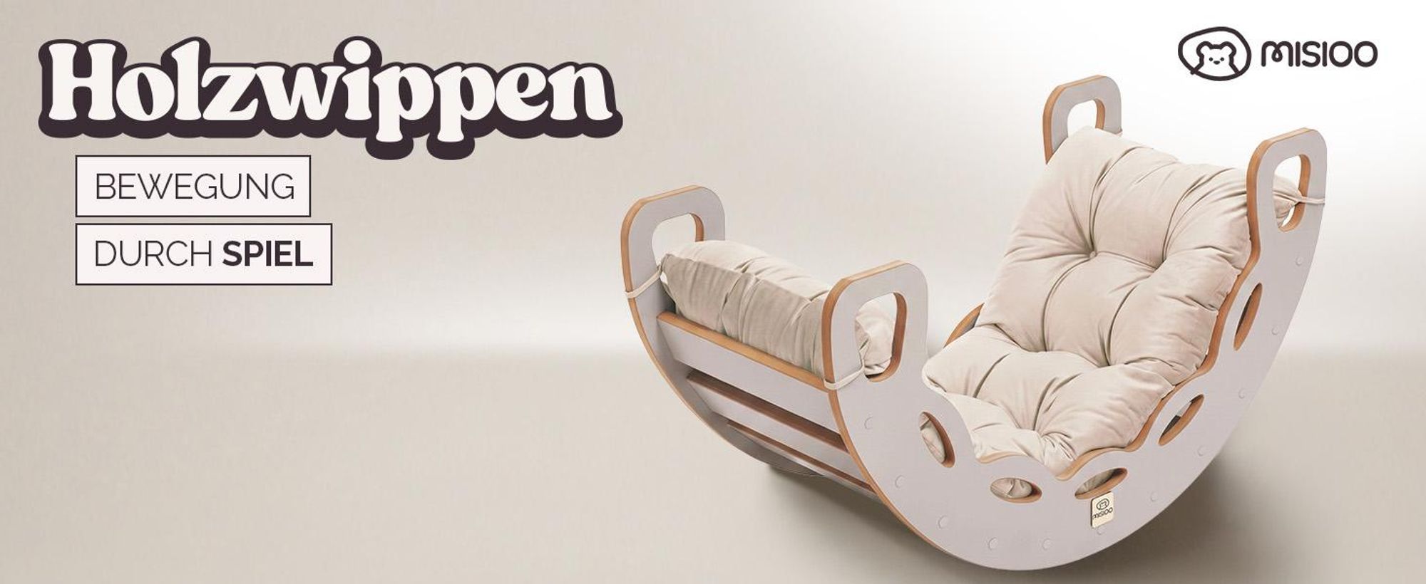MISIOO Klettergerüst Indoor ab 1 Jahr, Montessori Kletterbogen 4in1 mit Rutsche, Kletterwand & Kissen, Holz Spielzeug für Baby und Kinder