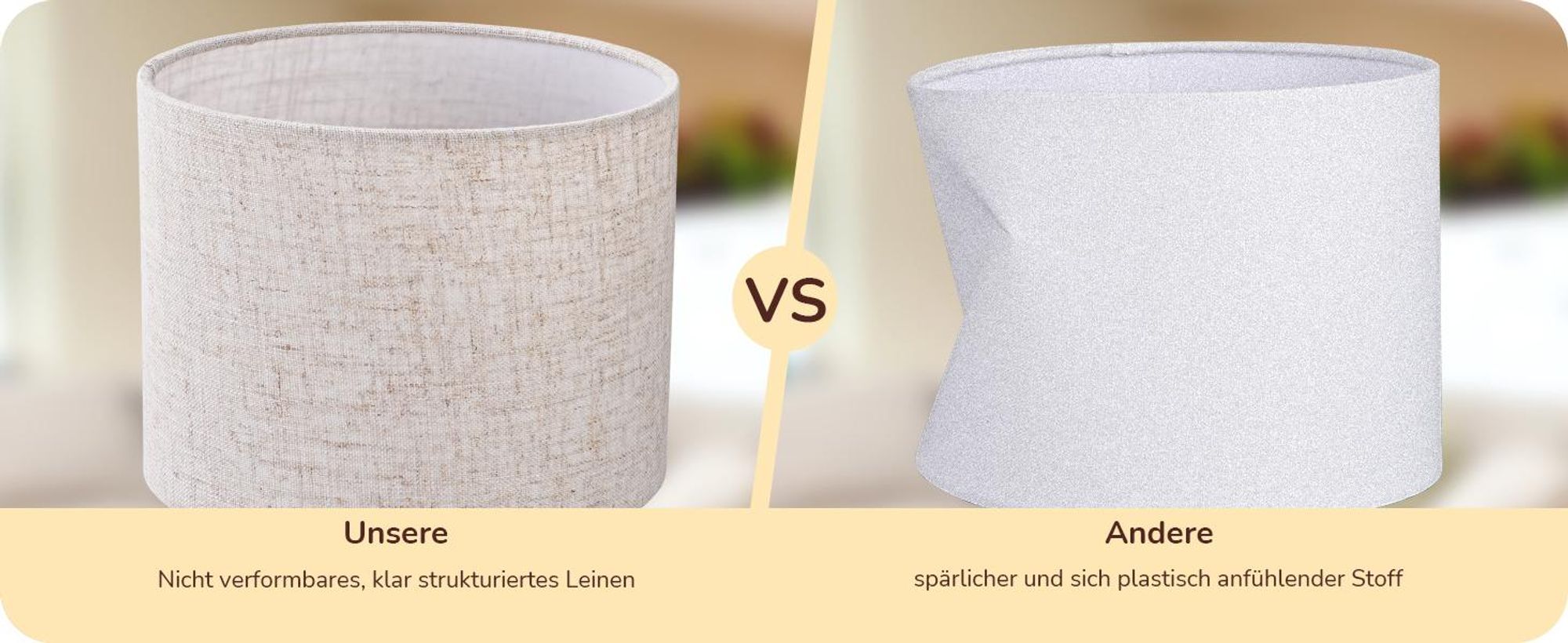 EDISHINE Nachttischlampe Holz, LED Tischlampe mit Leinen Lampenschirm, Beige