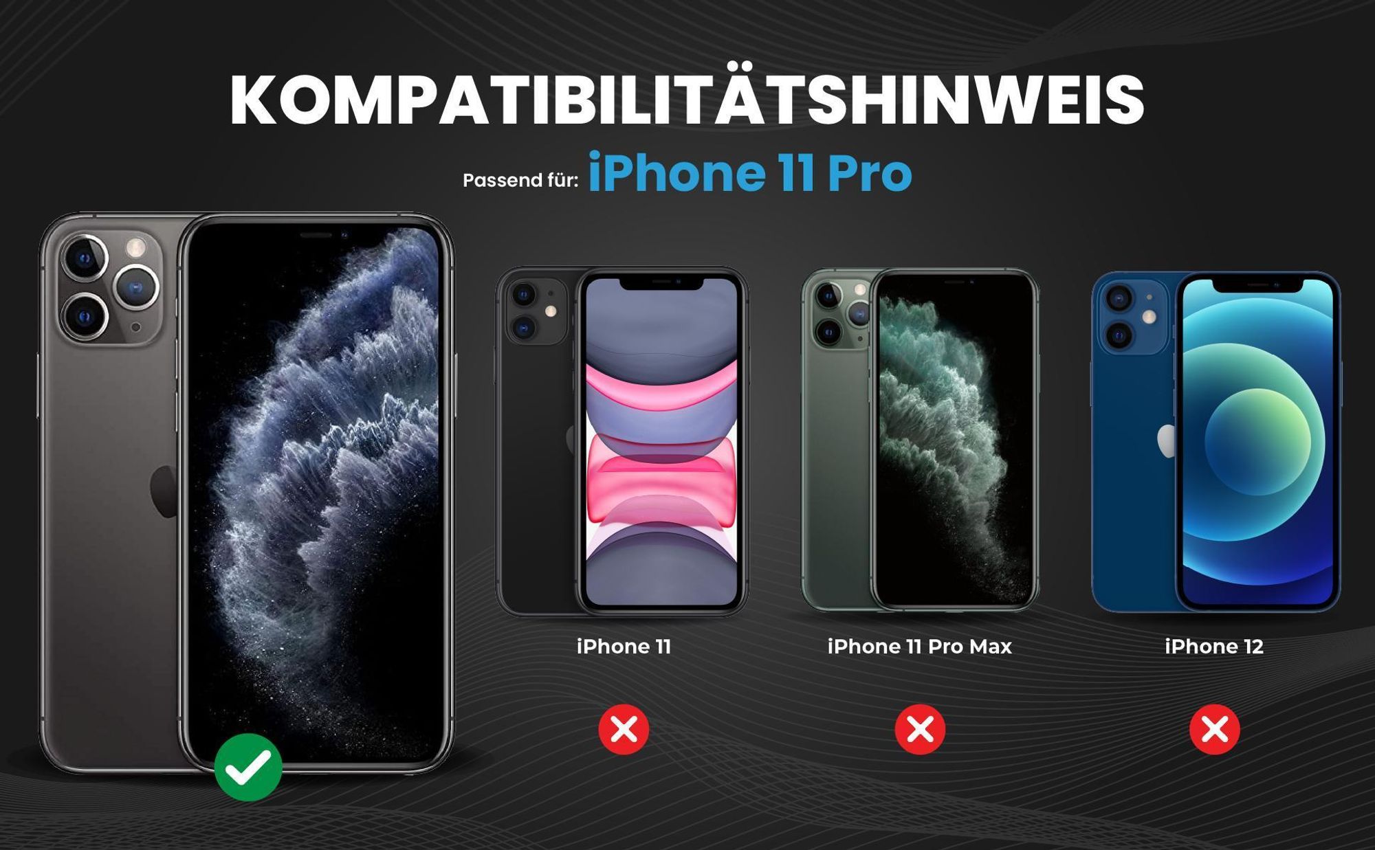 Kompatibilitätshinweise Hülle für Apple iPhone 11 Pro