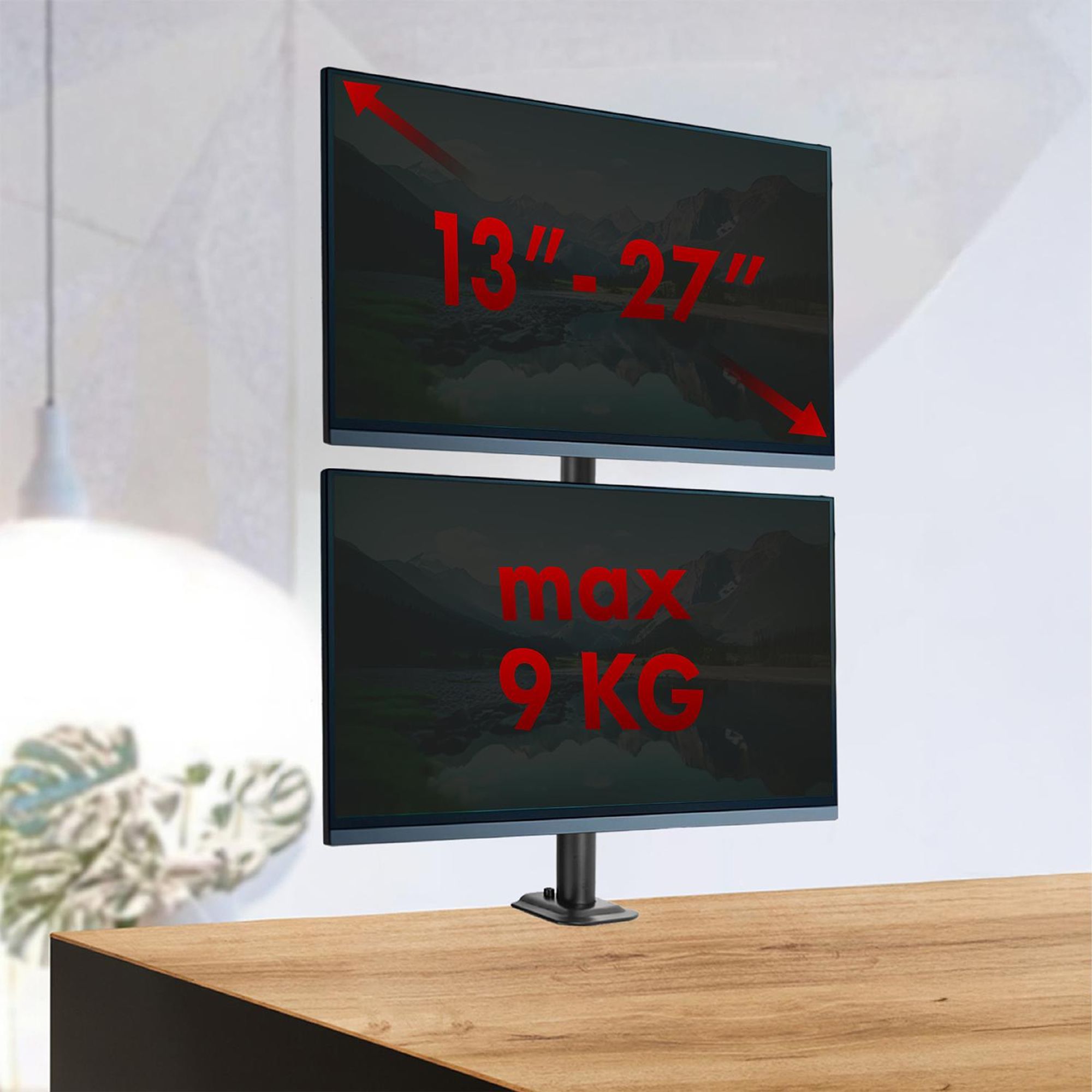 Maclean Monitorhalterung, max VESA 100x100, 13-27", 9kg, MC-966