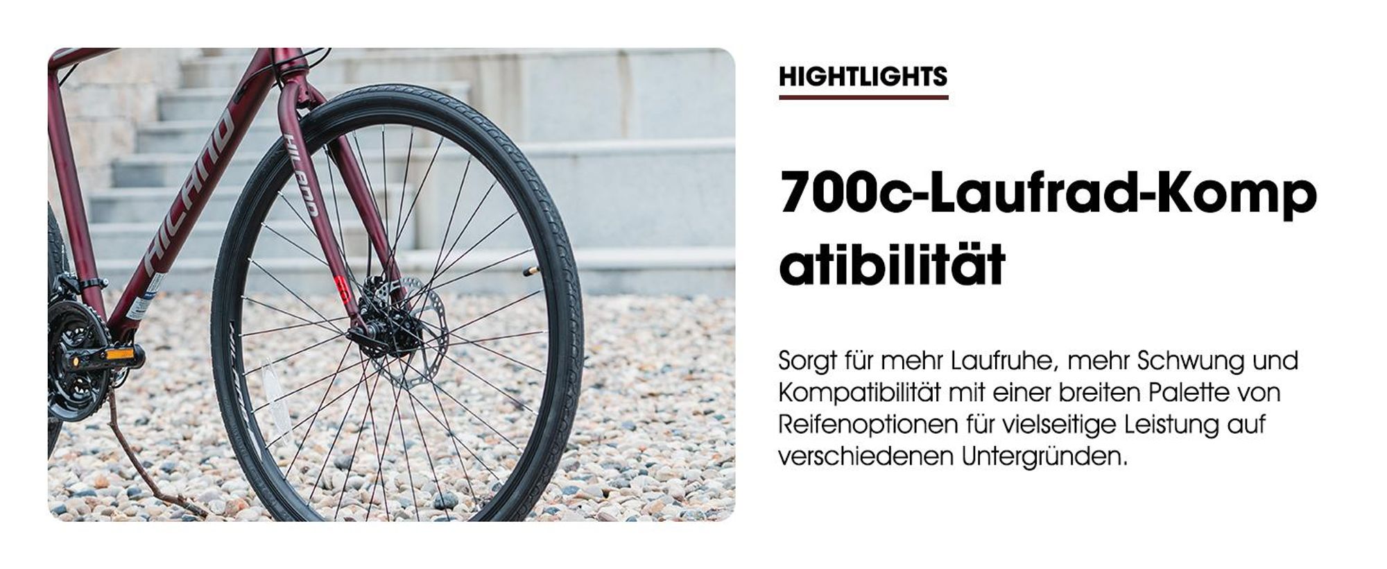 Hiland 28 Zoll Rennrad 700C Trekkingrad Aluminiumrahmen mit 21 Gang-Schaltung Scheibenbremse Racing Bike für Damen und Herren, Rot