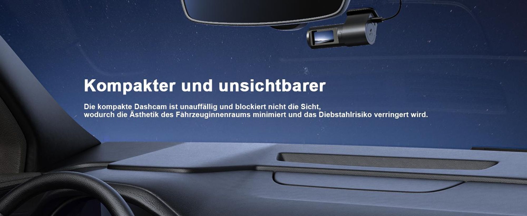 dashcam auto vorne und hinten 4K+1080P, Wi-Fi/APP Mini Dual Auto Kamera, 64GB,Parküberwachung, 170°Weitwinkel