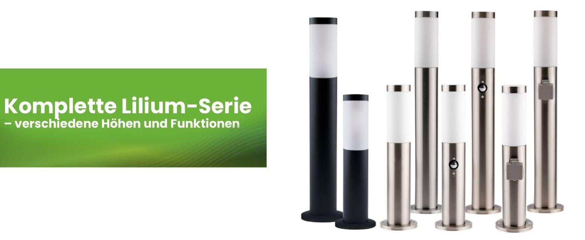 LUMILED Standleuchte Außen 65cm Pollerleuchte mit Steckdose IP44 Edelstahl E27 Gartenleuchte Silber Stehleuchte Wegeleuchte Außenleuchte