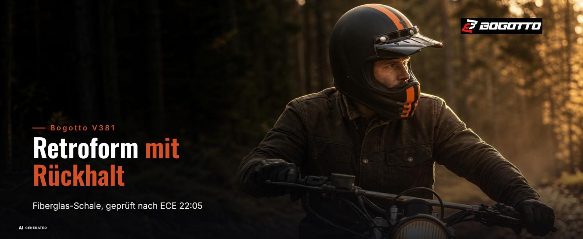 Bogotto V381 Schergo Helm, schwarz matt/orange, L (59/60)