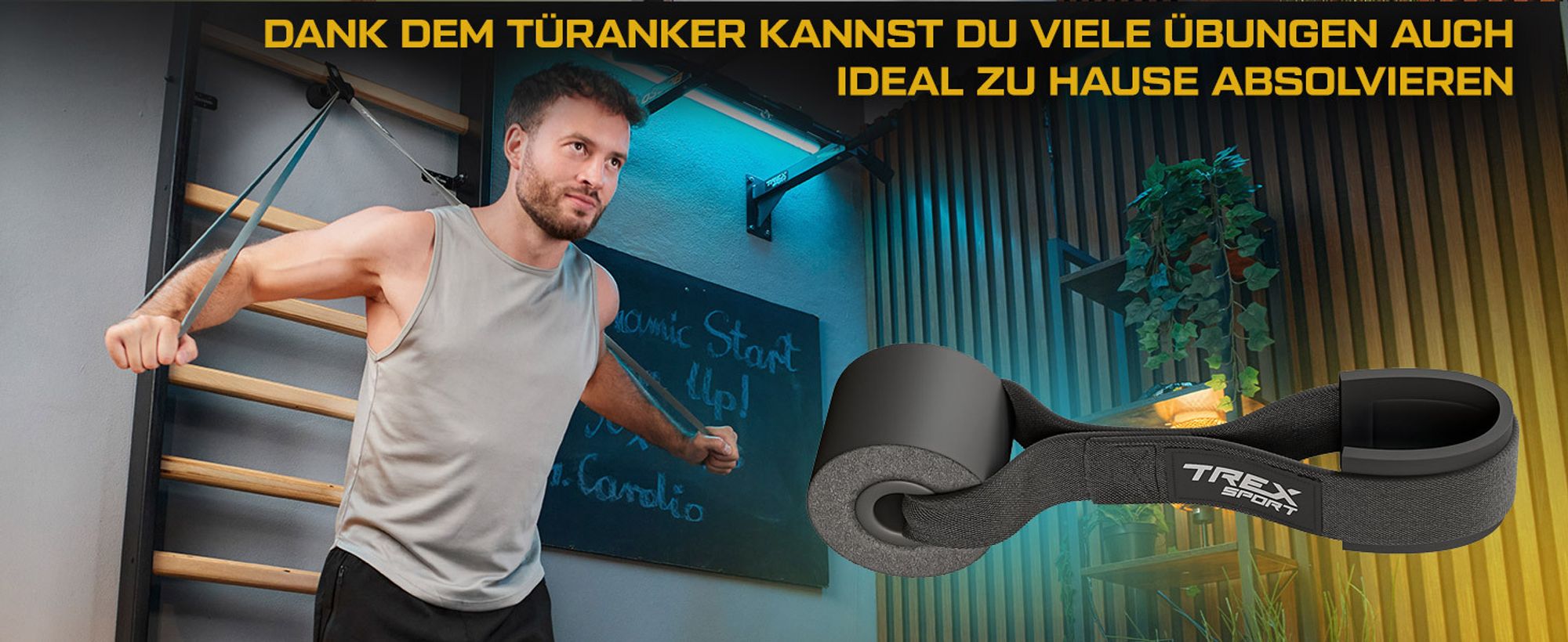 TREX SPORT Gymnastikband 4 Stück Set TX-004PB Widerstandsband | Klimmzugband, Fitnessband 100% Latex, 2-41 kg, mit Türanker | Resistance Band Grau