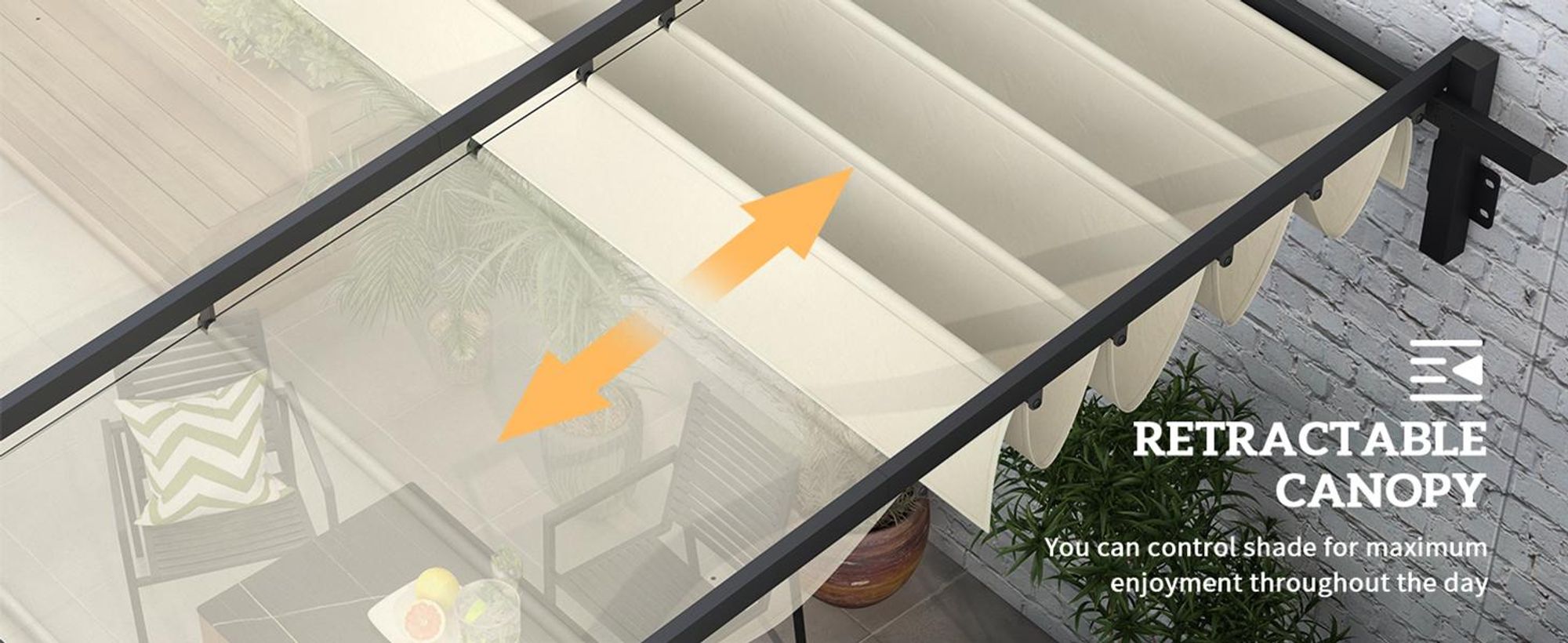 Outsunny altana ok. 3 x 3 m pergola Wiatroodporna osłona patio do ogrodu