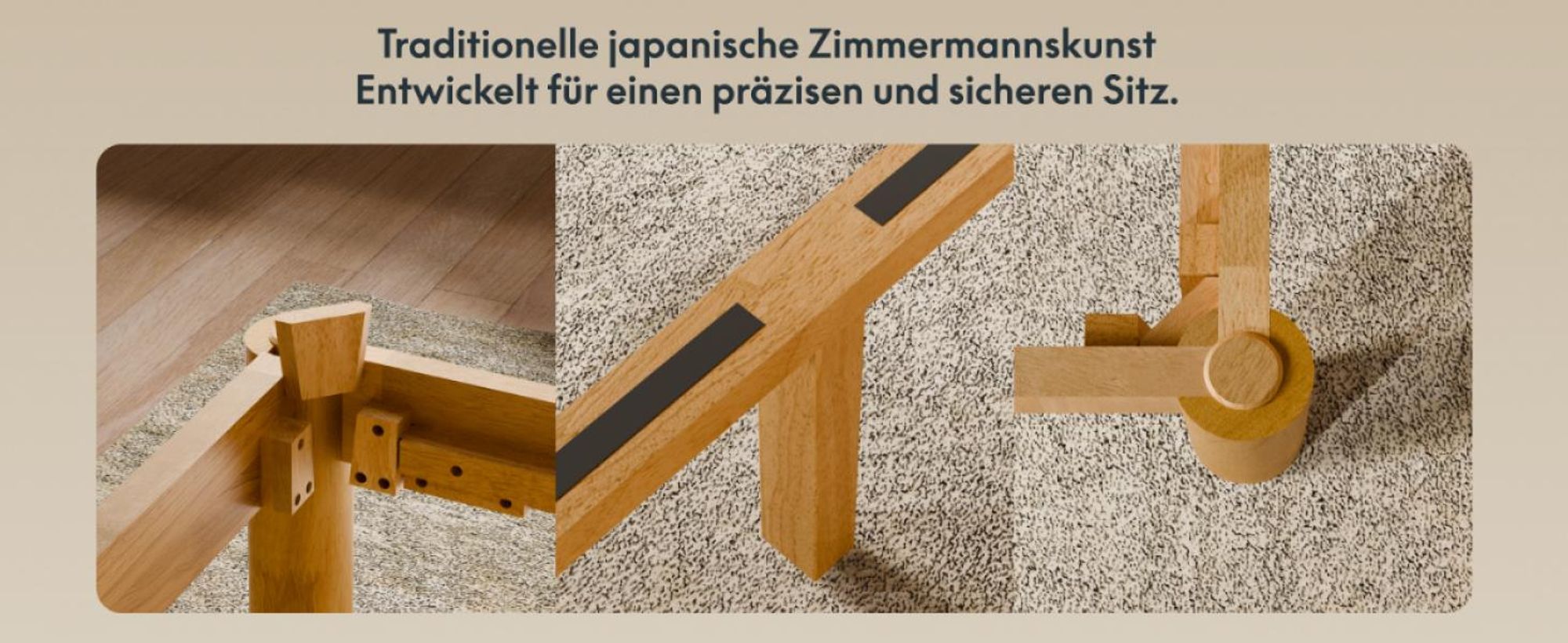 FLEXISPOT Massivholzbett 160x200cm aus Gummibaumholz, Doppelbett mit Kopfteil und Lattenrost, Japandi-Bett, bis 700KG, Rundzapfenkonstruktion, Hako G2