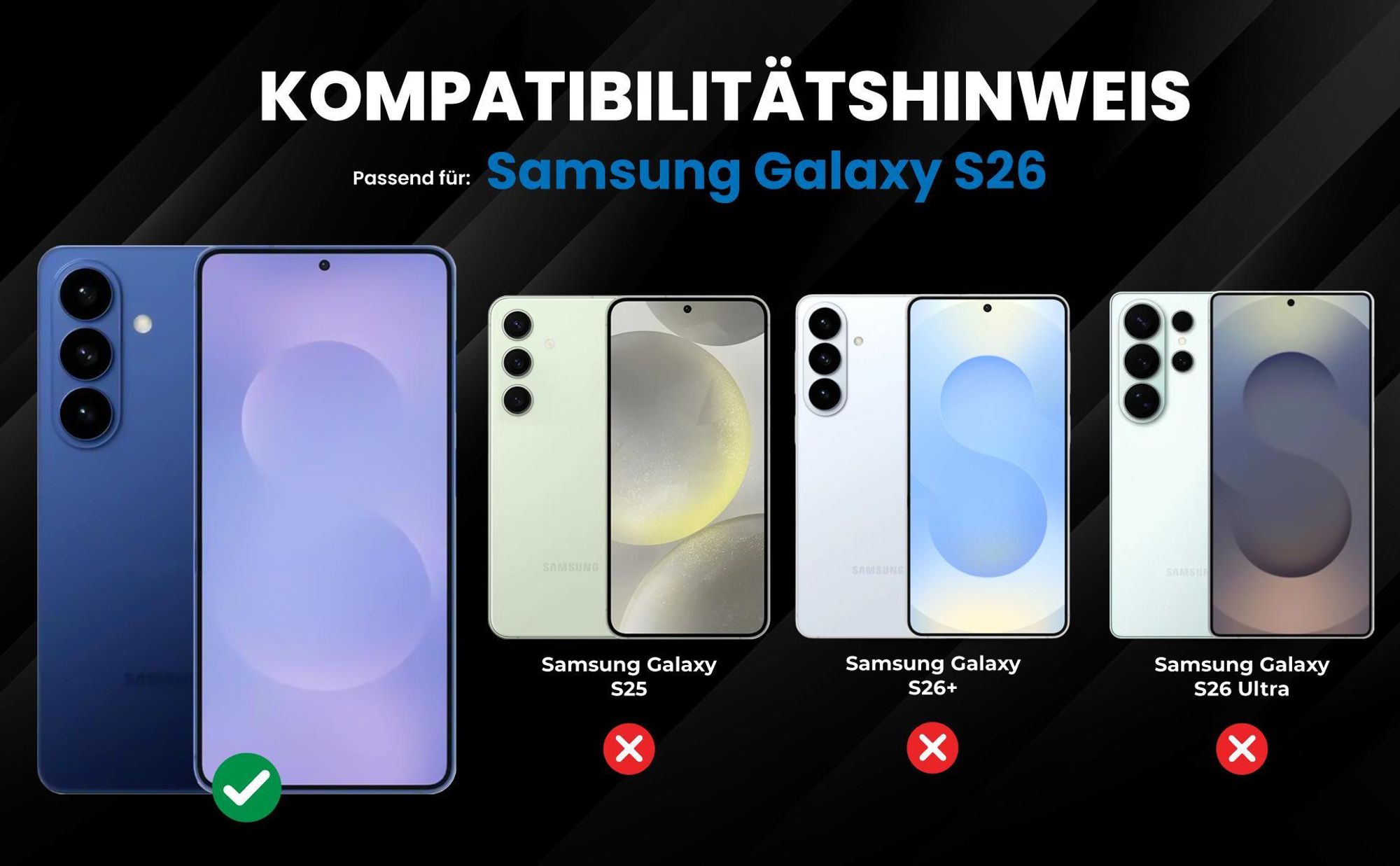 Kompatibilitätshinweise Hülle für Samsung Galaxy S26