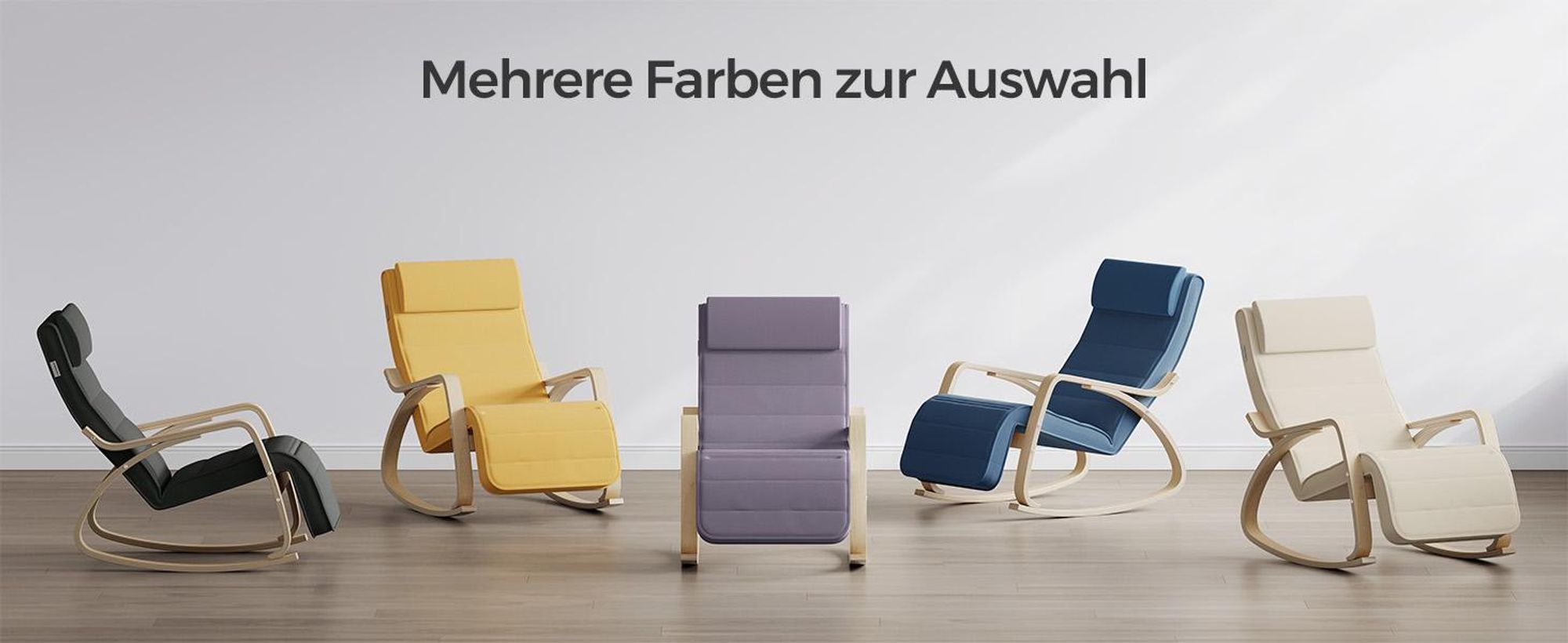 SONGMICS Relaxsessel Schaukelstuhl, Schaukelsessel, verstellbare Fußstütze