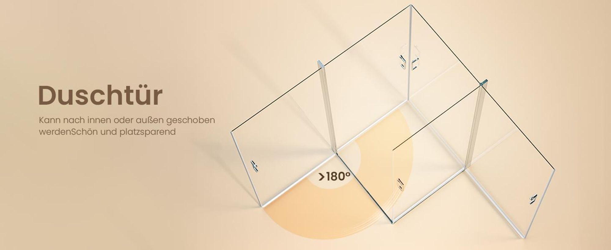 EMKE Duschkabine 90x90cm Eckeinstieg mit 2 Pendeltür Drehtür Duschabtrennung Nano Beschichtung ESG Sicherheitsglas Hebe-Senk-Funktion Höhe: 195cm
