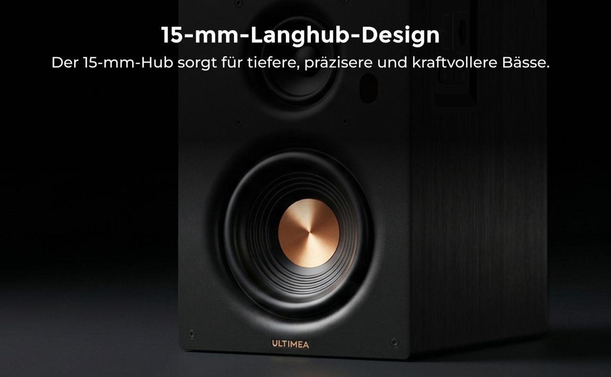 ULTIMEA BS-3 Aktivlautsprecher 3-Wege Regallautsprecher mit 5,25" Tieftöner, Bluetooth 6.0, HDMI ARC/Optisch/USB, Auracast, App-Steuerung, 70W RMS