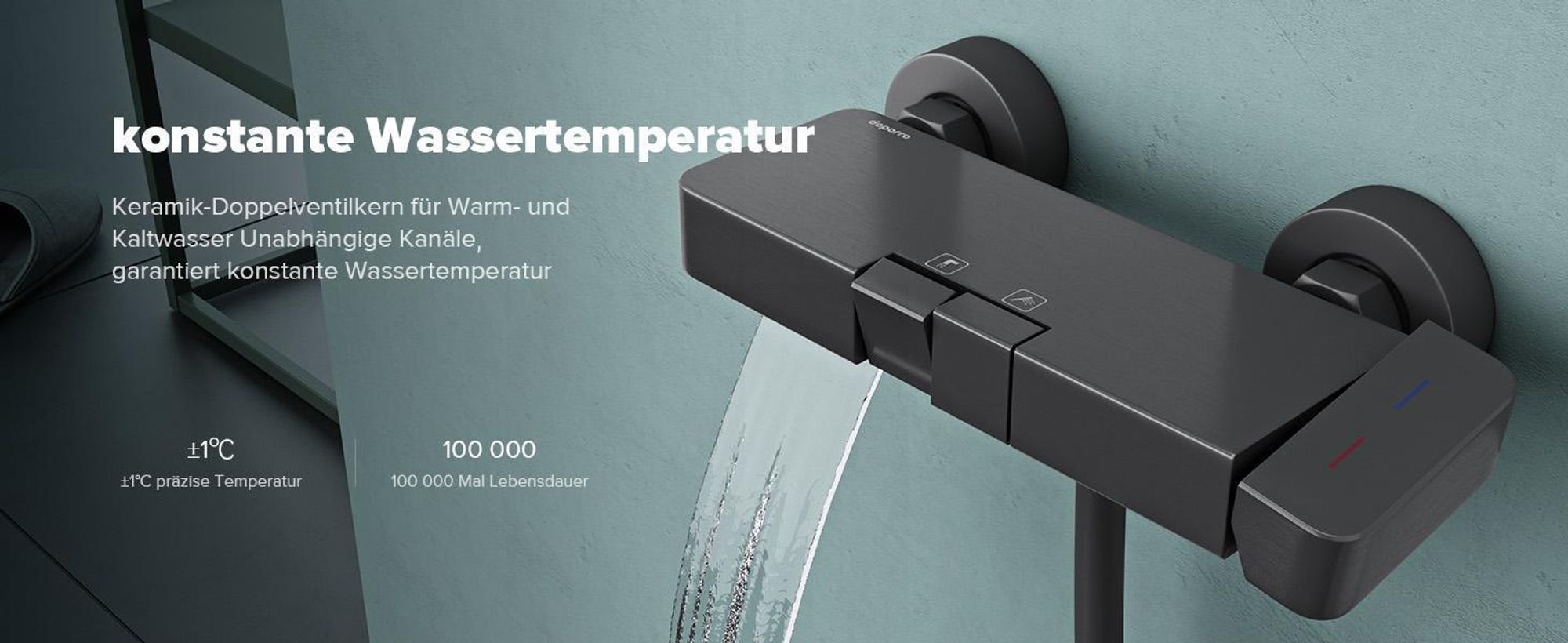 doporro Duschsystem mit Duscharmatur Duschgarnitur mit Regendusche und 3 Strahlarten Duschkopf Dusche komplett Höhenverstellbar Grau  Arvexa-02